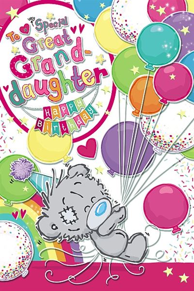 Me to Great Granddaughter birthday card