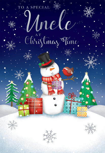 Uncle Christmas card- cute snowman