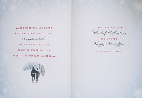 Mum and Dad Christmas card - winter scene