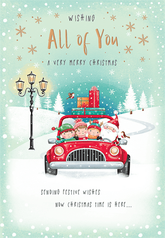 To All of you Christmas card- cute Santa and friends