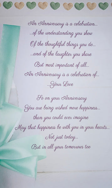Daughter and Son-in-law anniversary card - long verse