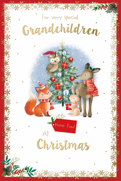 For Grandchildren Christmas card - cute animals