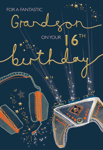 Grandson 16th birthday card - gamer