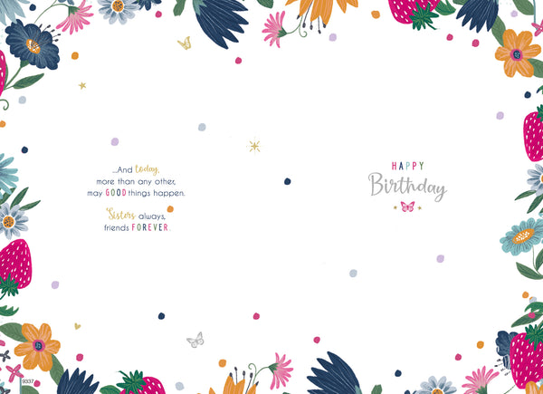 Sister birthday card- sparkling birthday cocktail