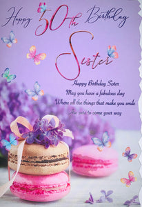Sister 50th birthday card- sentimental verse