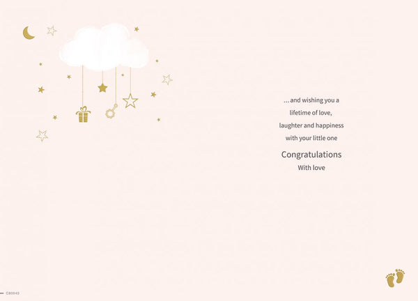 Baby girl birth congratulations card