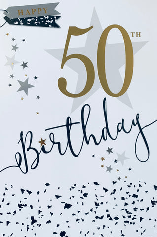 50th birthday card- modern