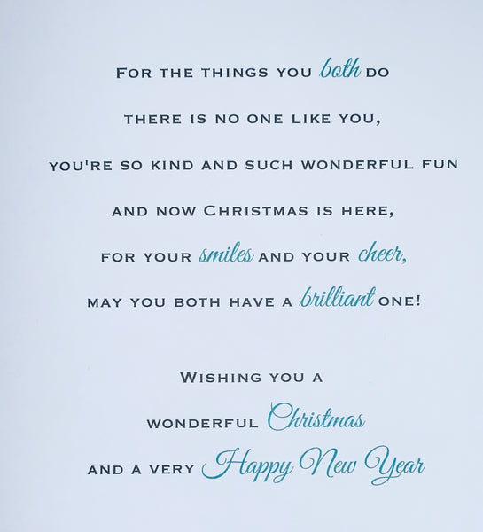 Sister and Brother-in-law Christmas card- long verse