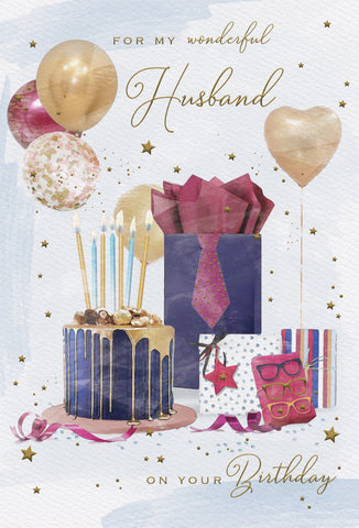 Husband birthday card- birthday cake