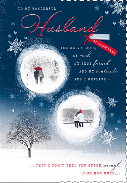 Husband Christmas card - loving winter scene