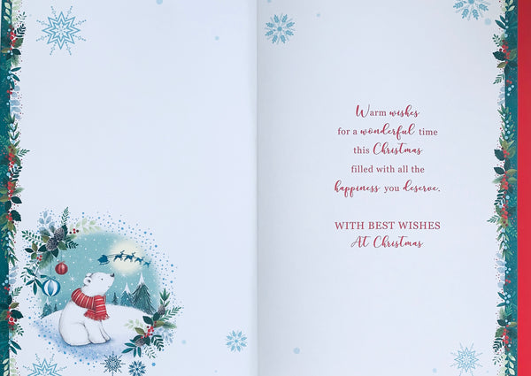 Dad Christmas card - cute polar bear