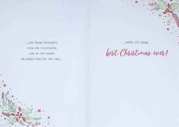 Special couple Christmas card- Xmas holly