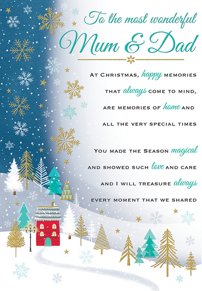 Mum and Dad Christmas card - long verse