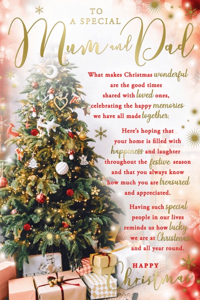 Mum and Dad Christmas card- Xmas tree