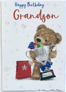Grandson birthday card- cute bear