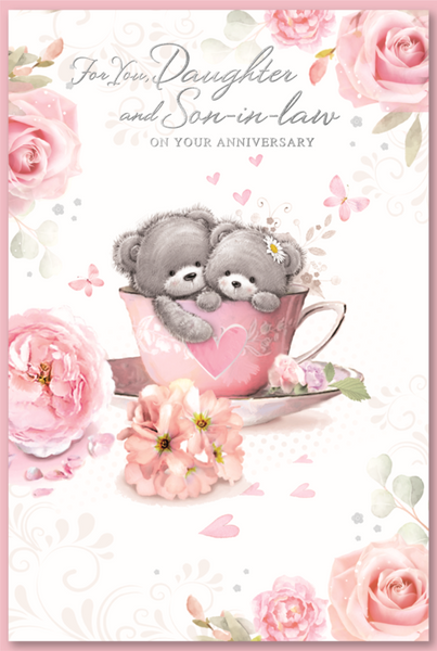 Daughter and Son in law wedding anniversary card - cute bears