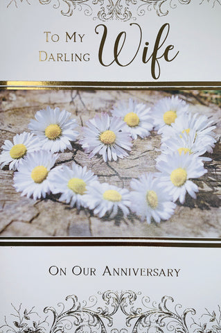 Wife anniversary card- traditional flowers