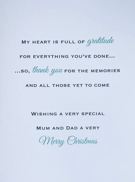 Mum and Dad Christmas card - long verse