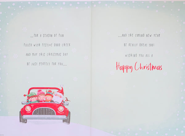 To All of you Christmas card- cute Santa and friends
