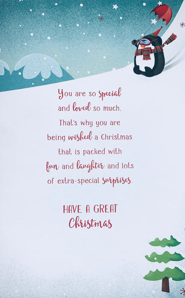 Brother Christmas card - cute penguins