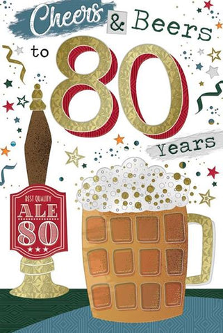 80th birthday card- real ale