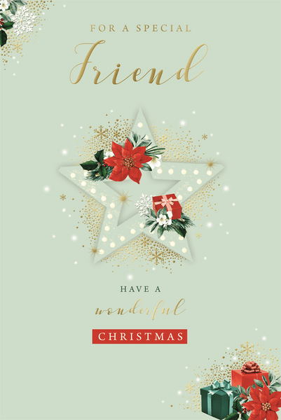 Friend Christmas card - Christmas flowers