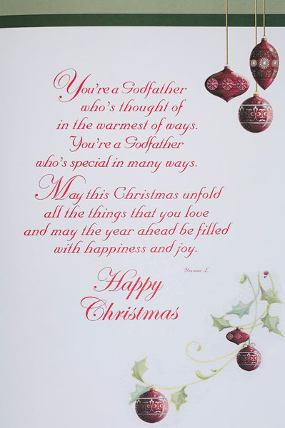 Godfather Christmas card - traditional