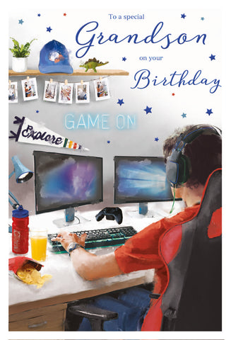 Grandson birthday card- gamer
