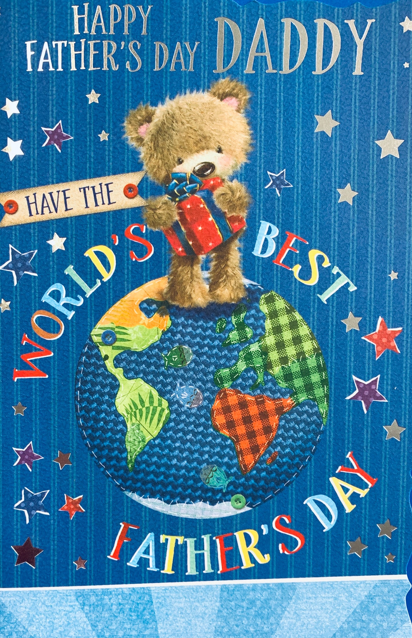 Daddy Father’s Day card cute bear worlds best Daddy