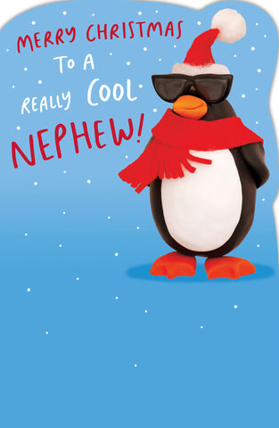 Nephew Christmas card - funny penguin