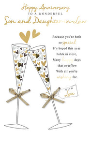 Son and Daughter-in-law anniversary card - luxury