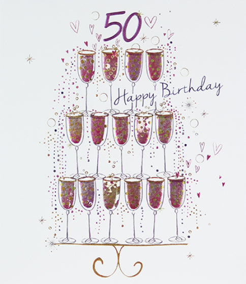 50th birthday card- birthday drinks