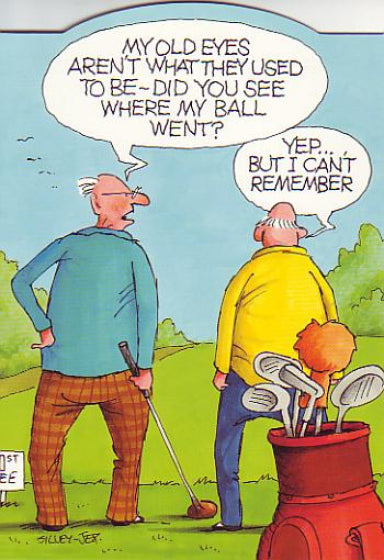 Funny birthday card- golf - wrinklies