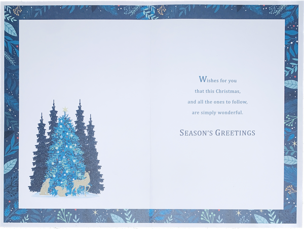 Friend Christmas card - winter woodland