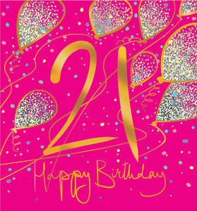 21st birthday card- sparklicious