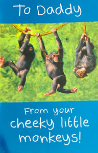 Daddy Father’s Day card funny monkeys