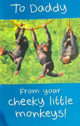 Daddy Father’s Day card funny monkeys