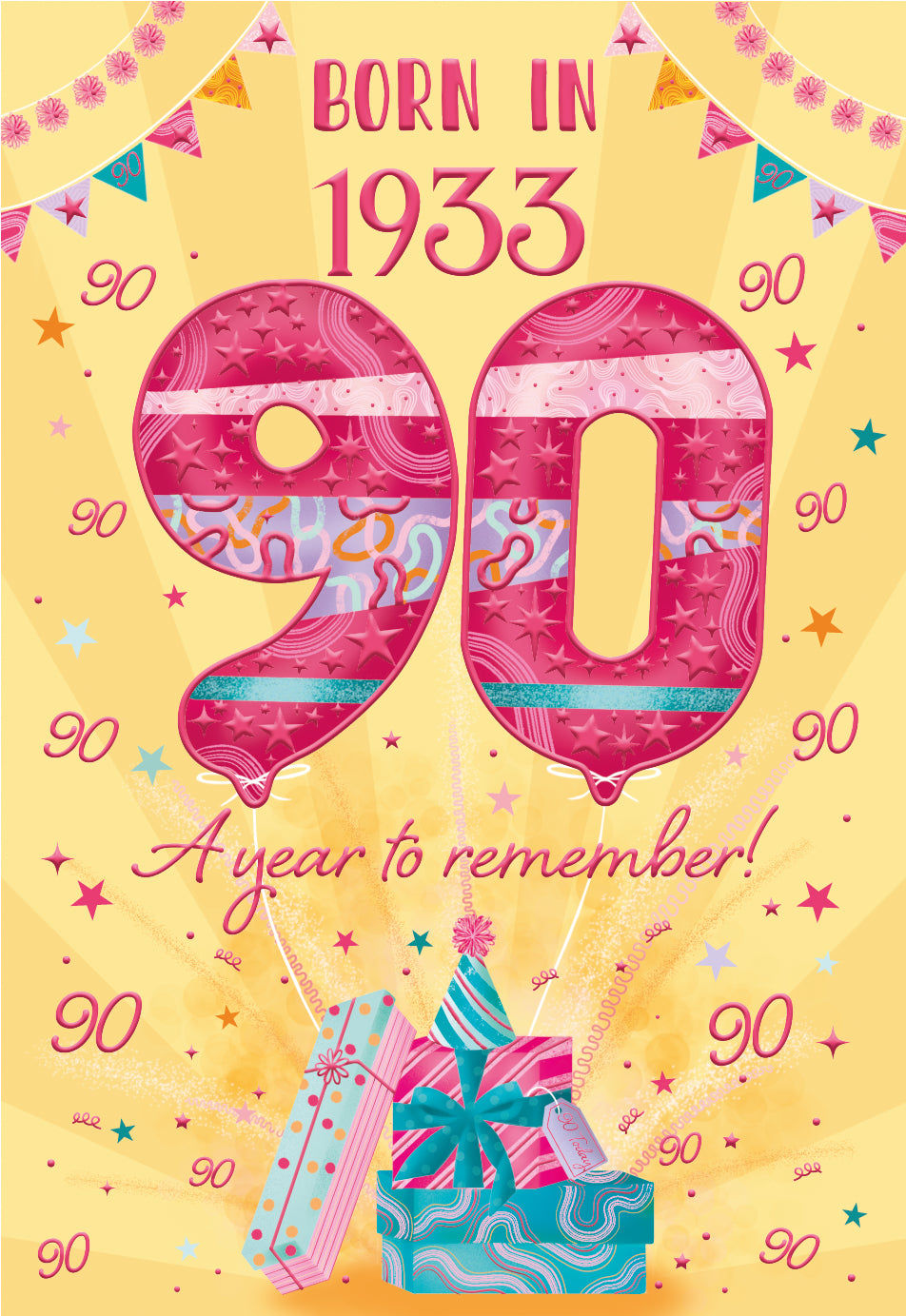 90th birthday card - born in 1933