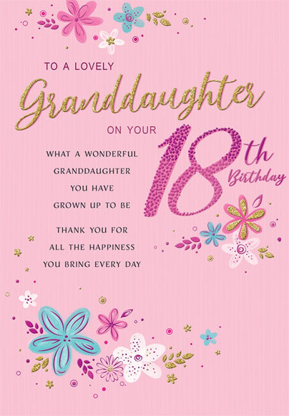 Granddaughter 18th birthday card