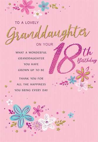 Granddaughter 18th birthday card