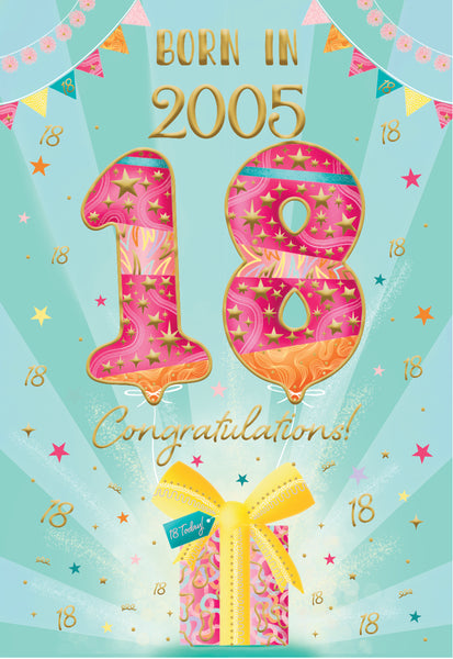 18th birthday card - born in 2005