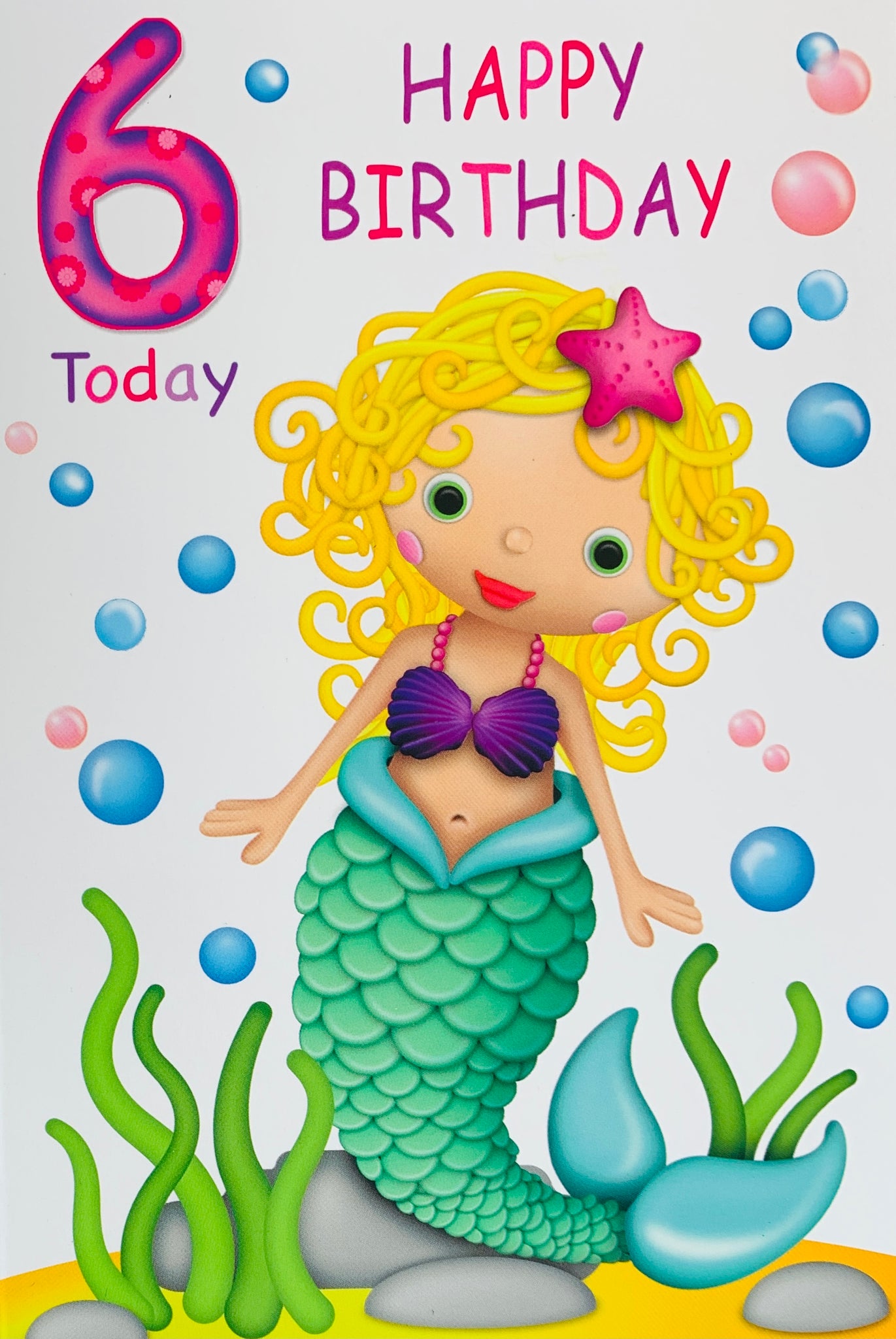 Age 5 birthday card- mermaid