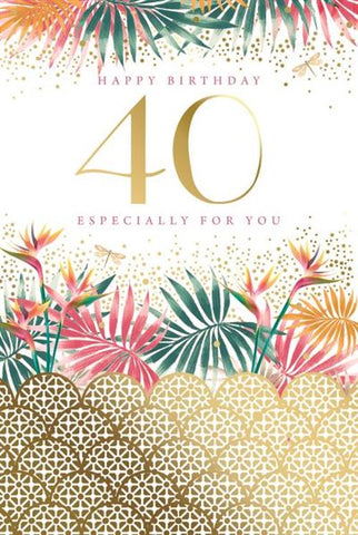 40th birthday card - flowers