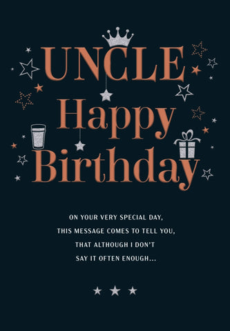 Uncle birthday card- modern