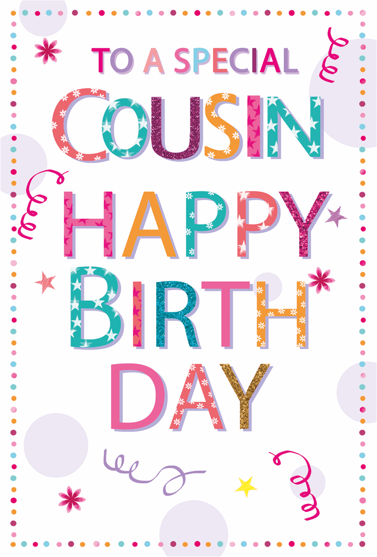 Cousin birthday card contemporary
