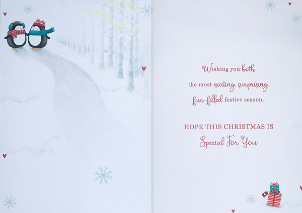 Nan and Grandad Christmas card - cute penguins