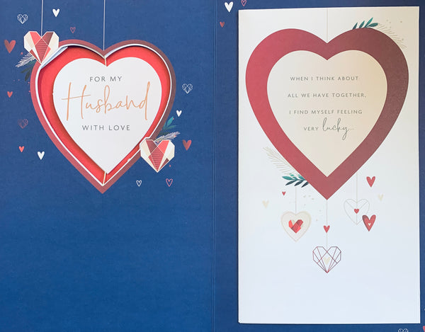 Husband Valentine’s Day card - hearts