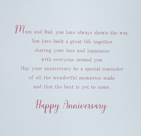 Mum and Dad anniversary card - sentimental verse