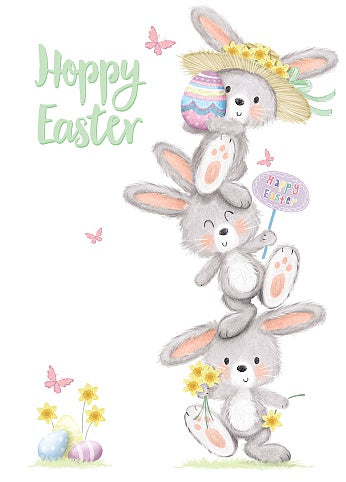 Easter card- cute rabbits