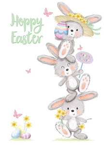 Easter card- cute rabbits